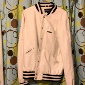 White Leather Members Only Jacket